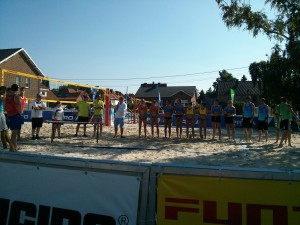 Podium de la 6e manche du Belgian Beach Volley Tour à Hannut