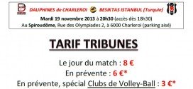 Le 19 novembre, dans le cadre de la Challenge Cup, les Dauphines de Charleroi accueilleront le Besiktas Istanbul