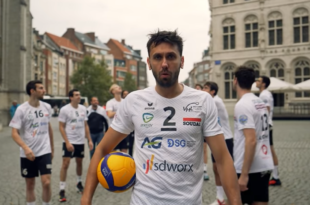 Hendrik Tuerlinckx in een promo clip van VHLeuven Europese campagne